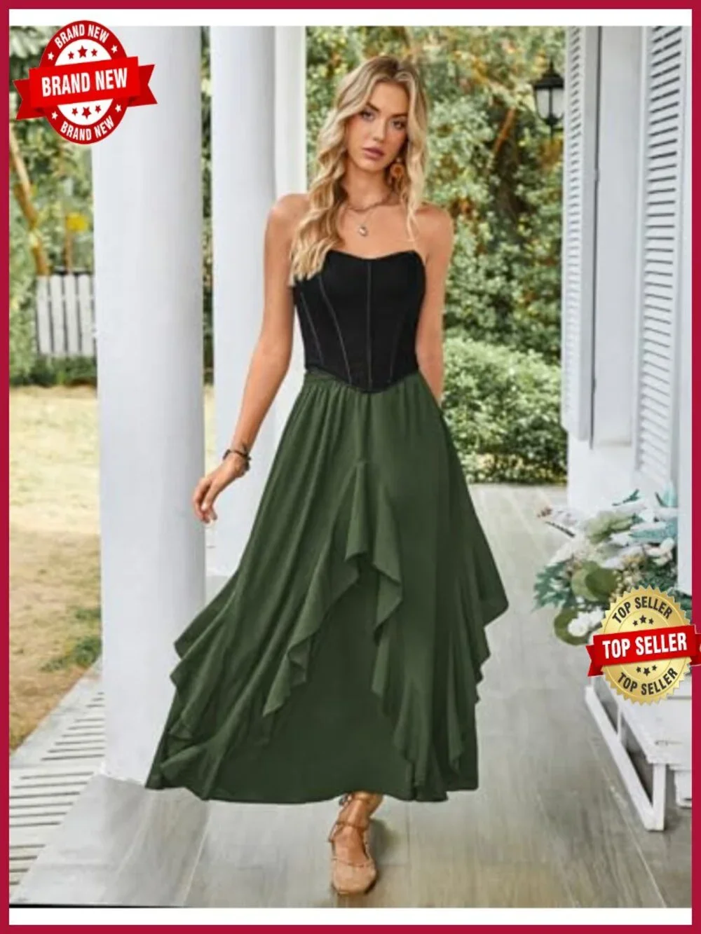 Ruffled Chiffon Flowy Renaissance Maxi Skirt with Pockets A-Line Irregular Hem